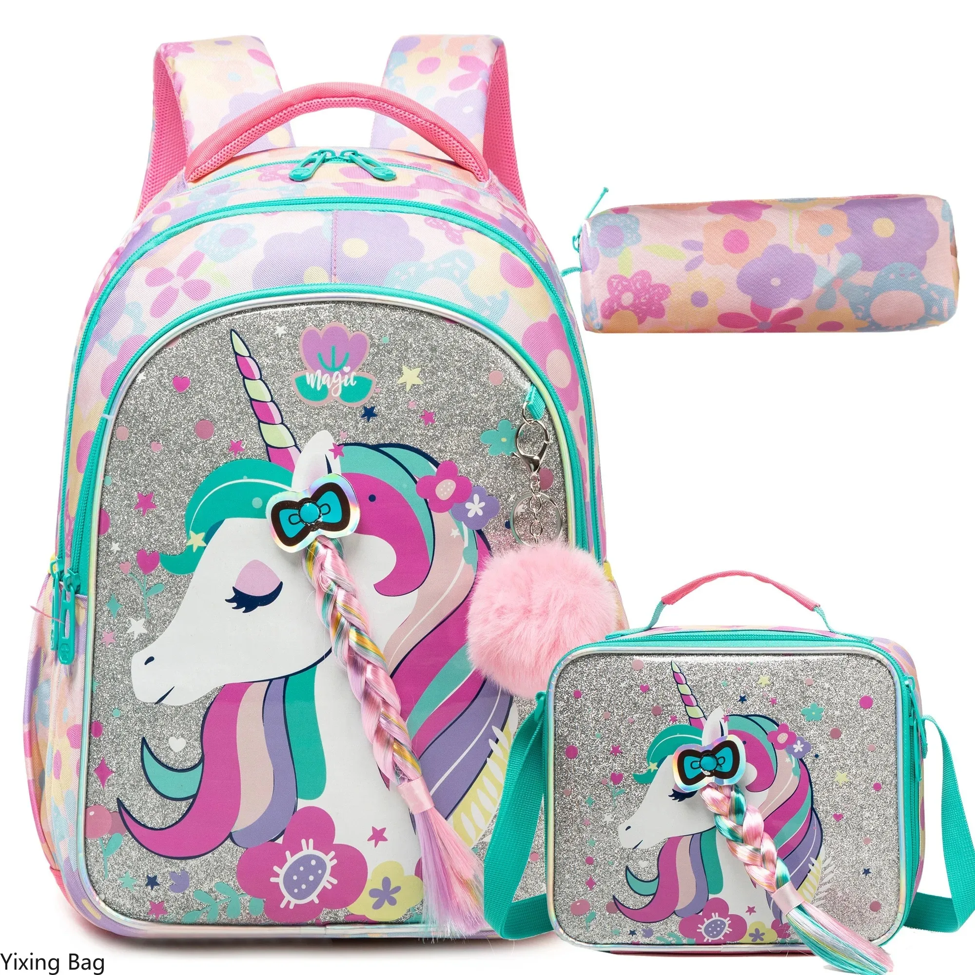 

Girls Backpack Set Cute School Backpack Combo for Elementary Student Lightweight Durable Bookbag Back To School Perfect Gift