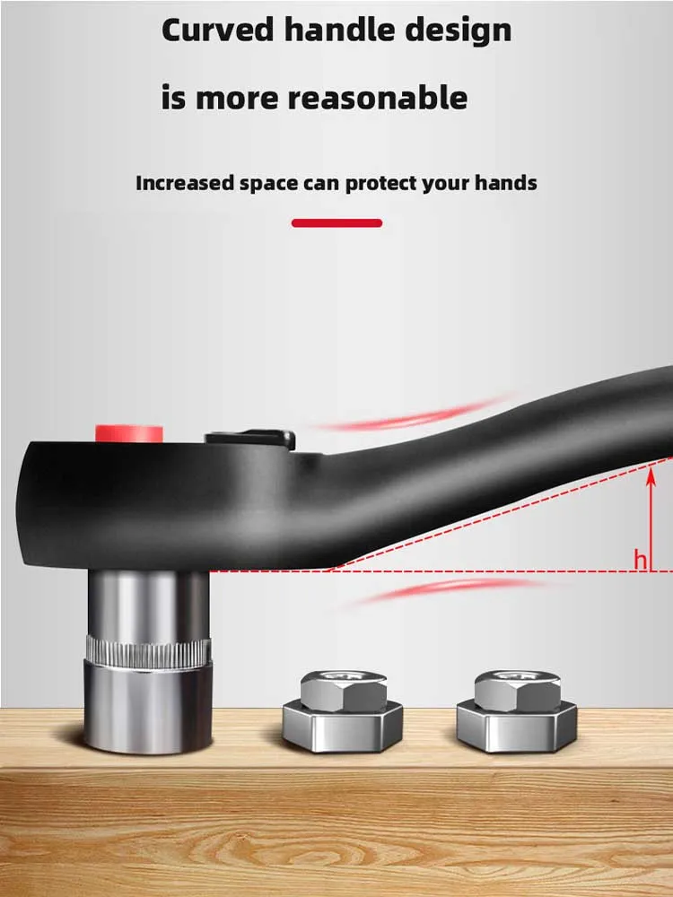 Imagem -05 - Reparos Car Ratchet Wrench High Torque Reversível Liberação Rápida Soquete Ferramenta de Mão 2