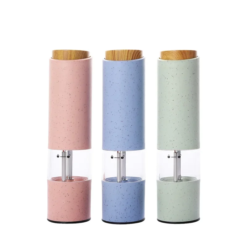 

Wholesales White Pink Blue Green Color Salt and Pepper Mill Ceramic Burr With Light Spice Pepper Mill Grinder
