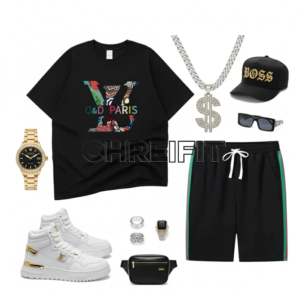 الرجال الموضة عادية تي شيرت و مجموعة تي شيرتات قصيرة للأطفال طباعة س الرقبة المحملة الرباط الرياضة السراويل الصيف العصرية رياضية الزي للرجال