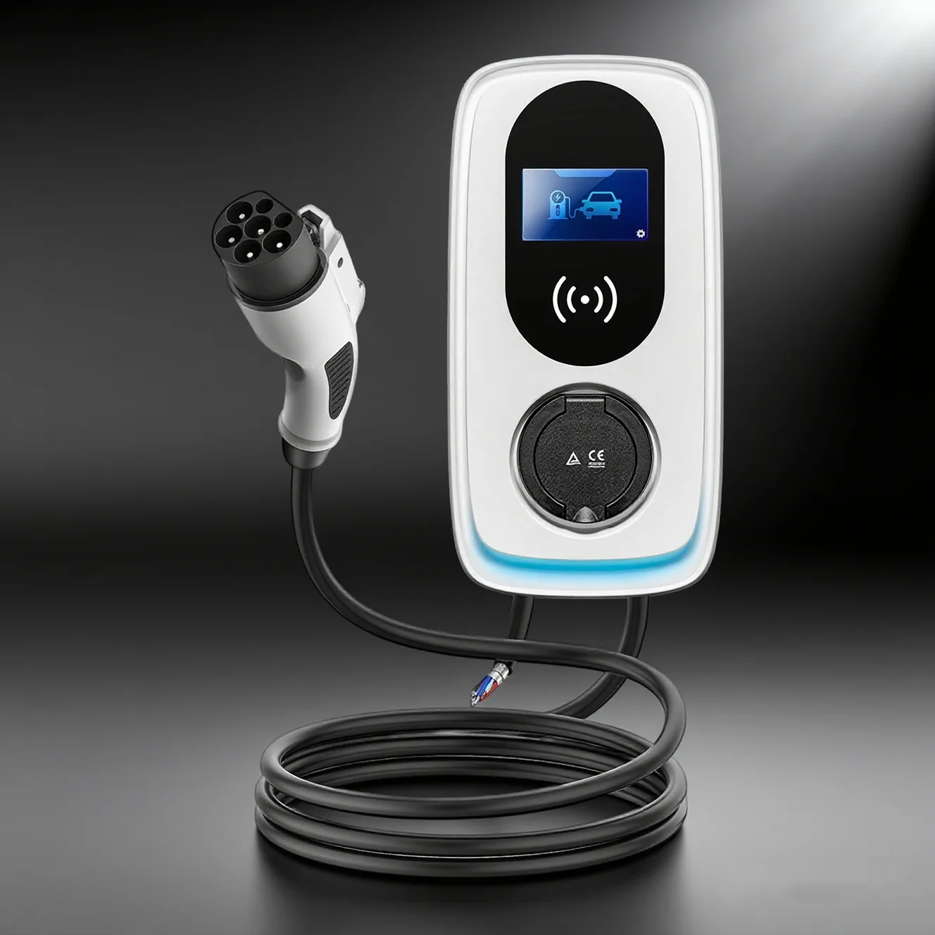 

Новая зарядная станция для электромобилей переменного тока 22 кВт, 11 кВт, 7 кВт, 16А, 32А, 64А, IP54, GBT, настенное зарядное устройство для электромобилей с кабелем 4 м, 5 м для дома