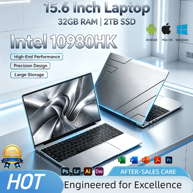 Intel Core i9 10980HK 15.6 Inch Gaming Laptop 32GB RAM 2TB SSD Fingerprint Unlock WiFi 6 4K Ultrabook Pro Max Elite