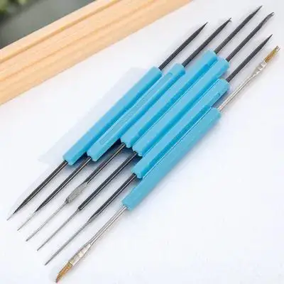 

6pcs Solder Auxiliary Tool Double Sided Circuit Board Soldering Kit Ergonomic Handle Welding Tool For Computer Repair Black