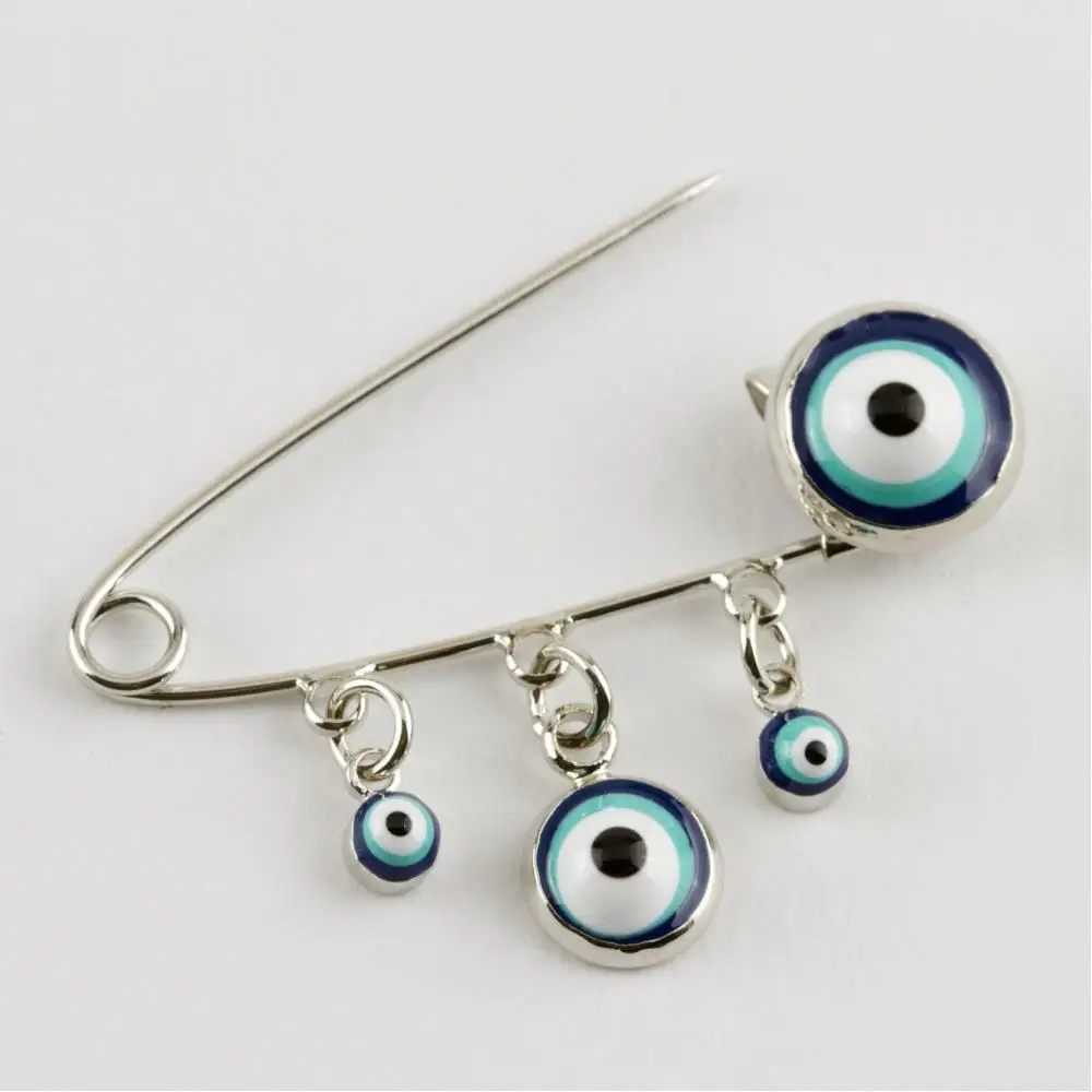 Evil eye Figured Cabochons Lux Hooked Brooch