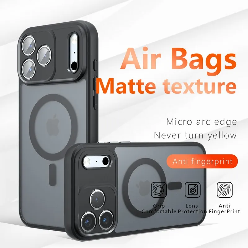 

For Magsafe Magnetic Phone Case For iPhone 17 Pro Max 17 Air 16 15 Pro Max 16 15 Plus 16e 17e Shockproof Matte PC+TPU Cover