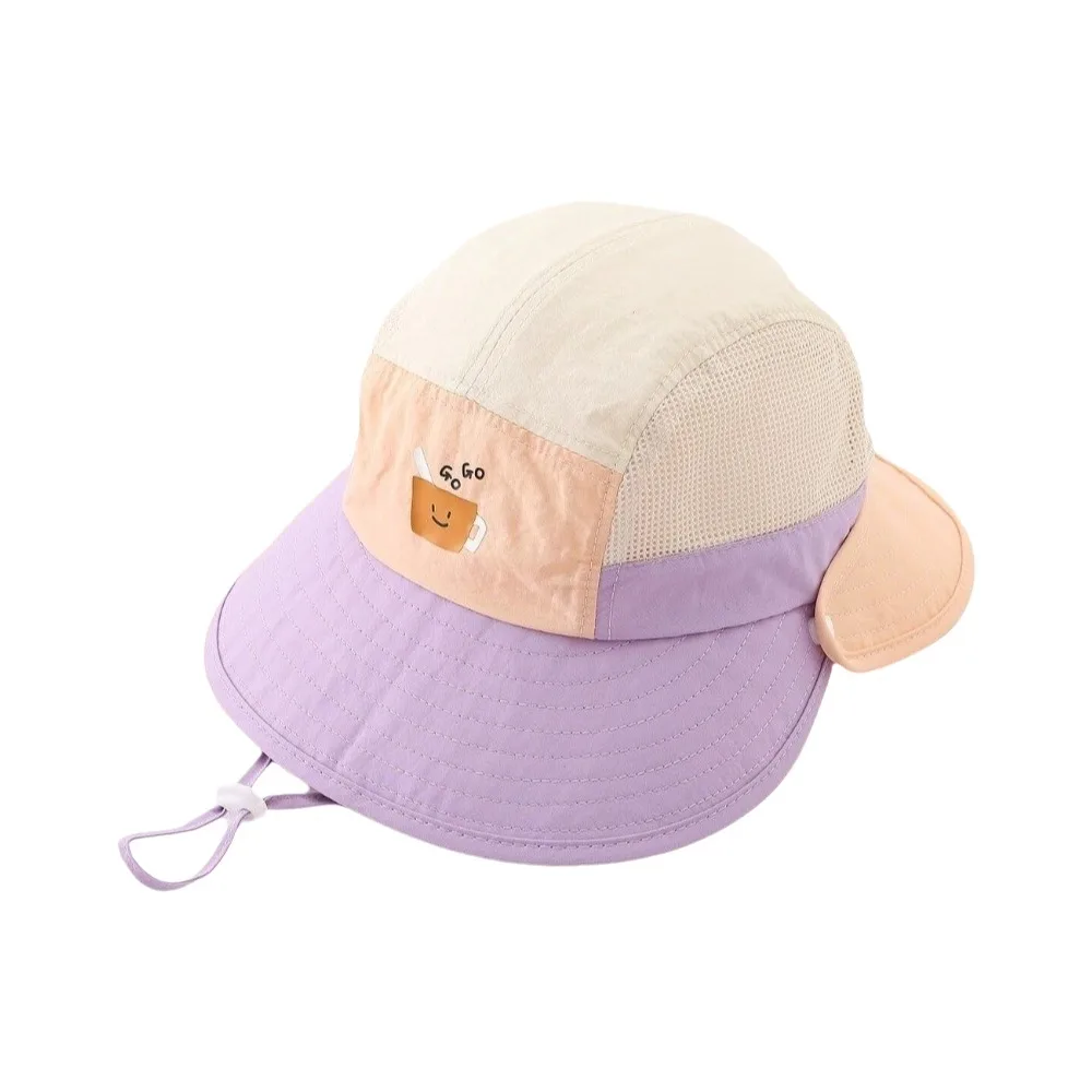 

Удобная детская панама с мультяшным принтом, быстросохнущая, летняя, солнцезащитная, с надписью, для детей