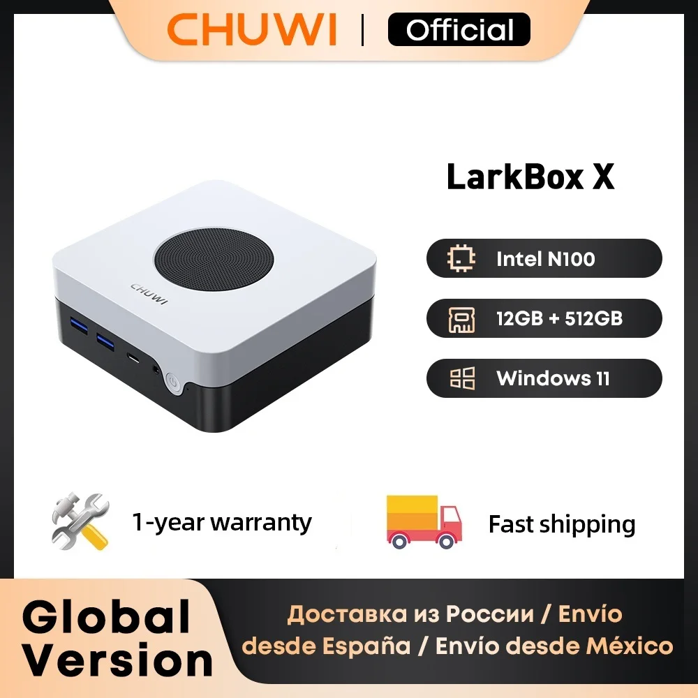 

CHUWI LarkBox X Mini PC 12GB RAM 512GB SSD Intel N100 Game PC UHD Graphics for 12th Gen Intel Processors WiFi 6 Desktop Computer