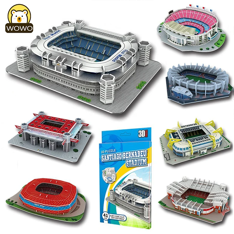 

Miniature Football Field 3D DIY Puzzle World Famous Stadiums Models Football Game Peripheral Toys Fans Birthday Toys Gifts