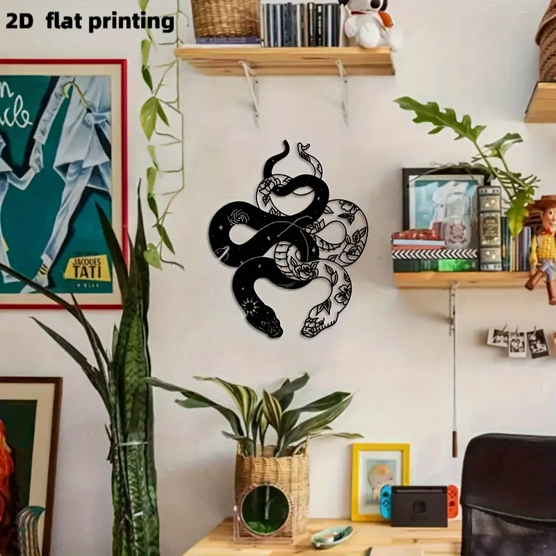 2D Flat Print, Stylish Two-Headed Snake Acrylic Wall Art - Acrylic Design, Suitable for Interior Decoration, Modern and Classical Wall Hangings, Perfect for Decorating Living Rooms or Offices view 5