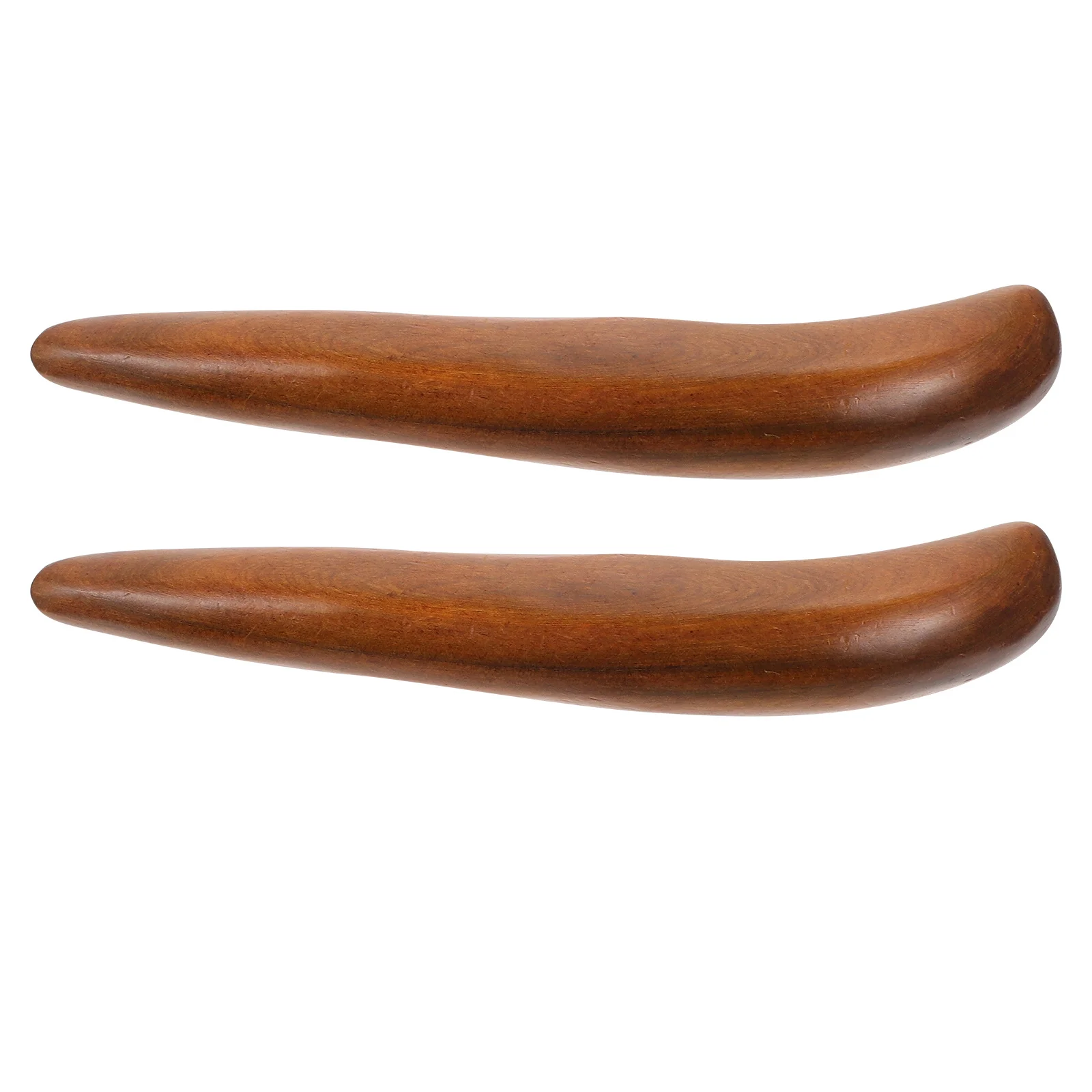 

2pcs Wooden Acupoint Massage Sticks Light Brown Portable Gua Sha Tools For Body Scraping Point Massager Home Use Wooden Massage
