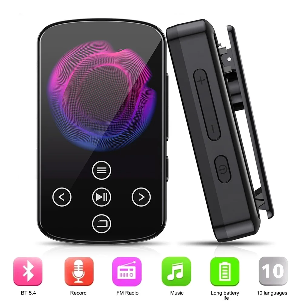 Mp3/mp4 Bluetooth Music Player - Hi-fi Audio, Sports Clip, Touchscreen & Button Control