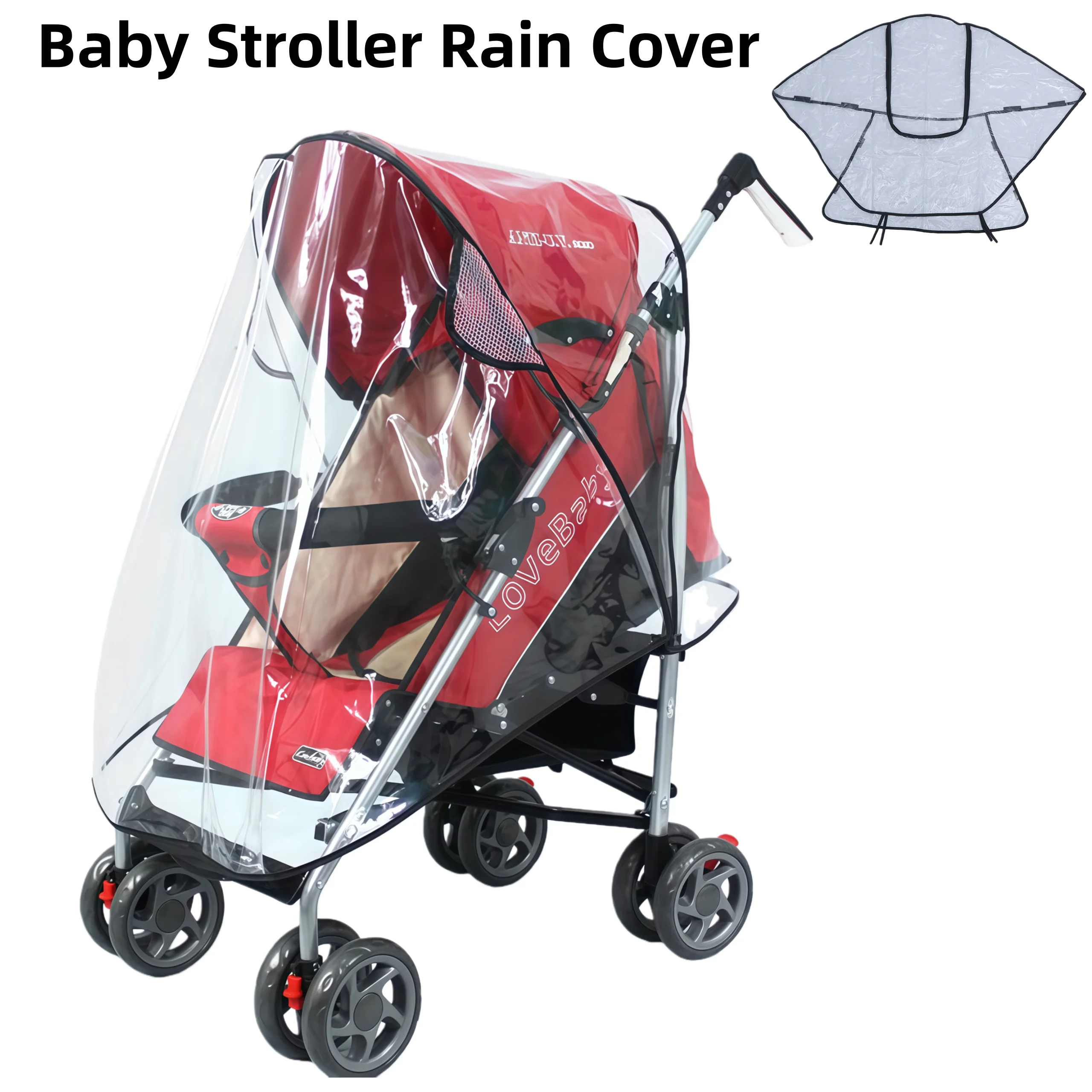 

Universal Baby Stroller Rain Cover Portable Rainproof Poncho U Shape Zipper Raincover For Child Umbrella Stroller Outdoor