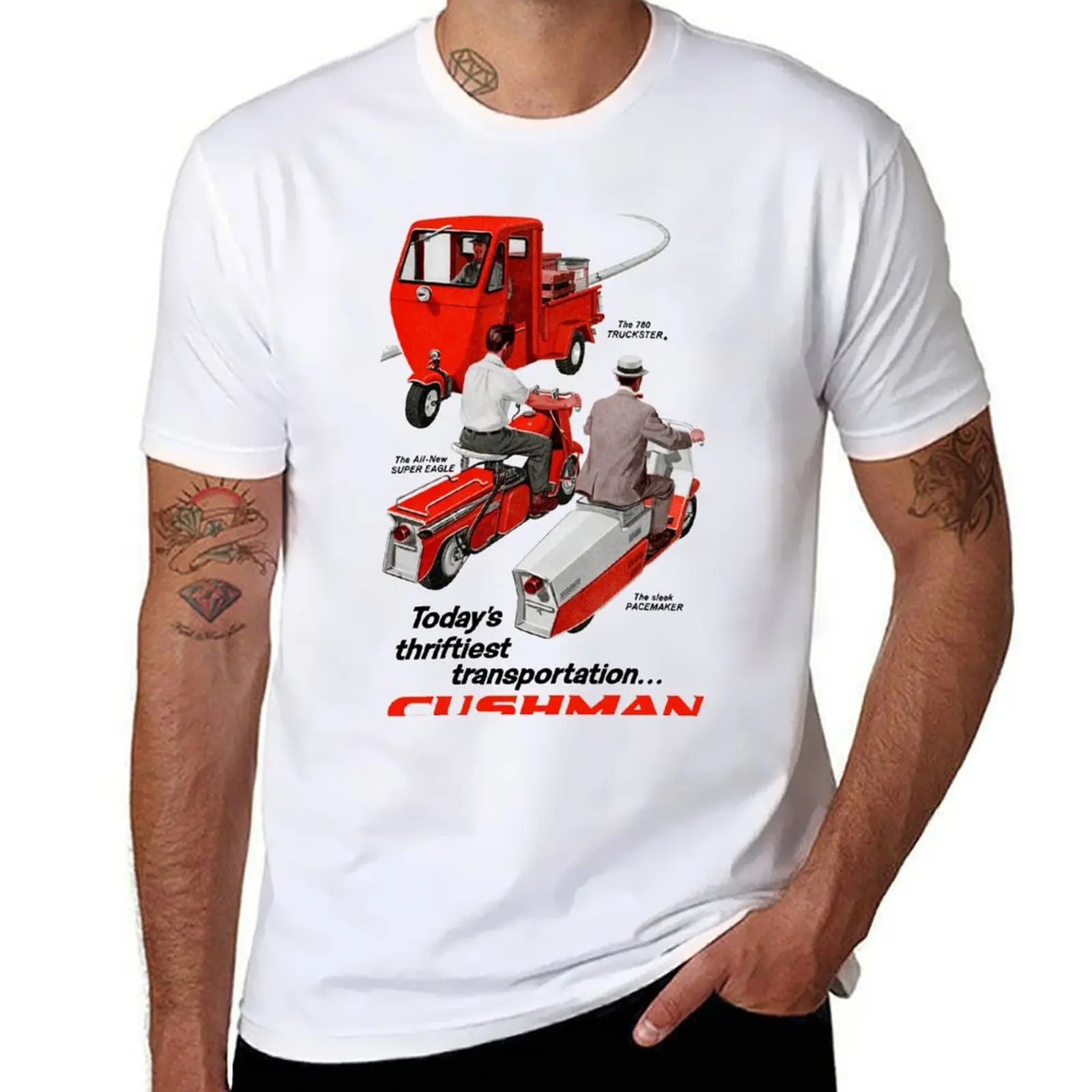 

CUSHMAN TRUCKSTER - SUPER EAGLE - PACEMAKER T-Shirt t shirts with prints cotton tshirt 100% anime tshirt T-Shirt