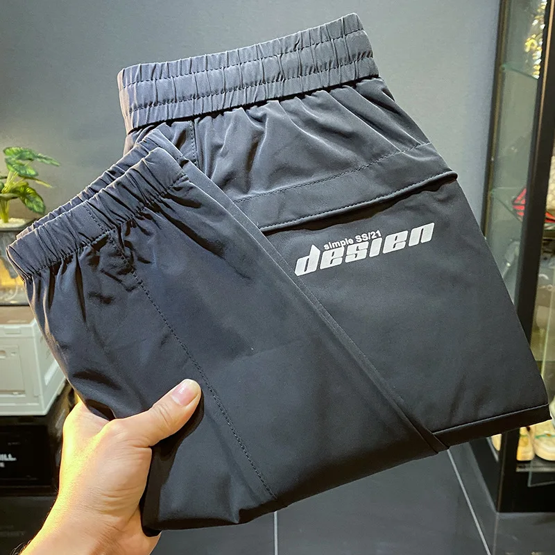 Hosen Herren Sommer Eis Seide dünne Freizeit hose Stretch atmungsaktiv locker verjüngt plus Größe Sport schnell trocknende Hose