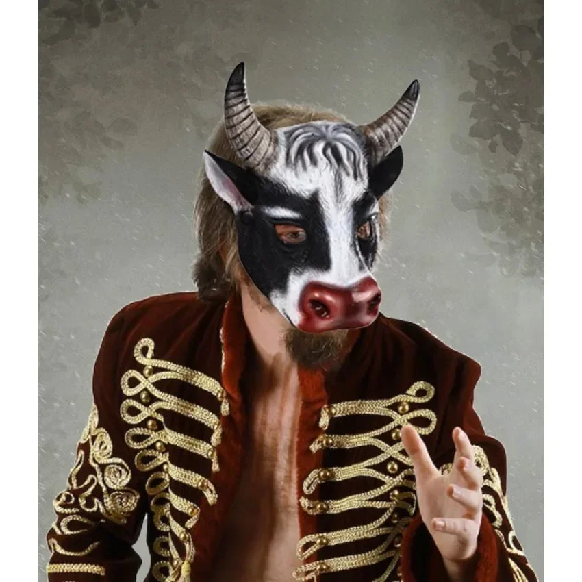

Искусственная пена 3D Реалистичная маска с головой коровы животного Карнавальная Пасхальная вечеринка Реквизит для выступлений Половина лица Хэллоуин Маска Косплей Маска