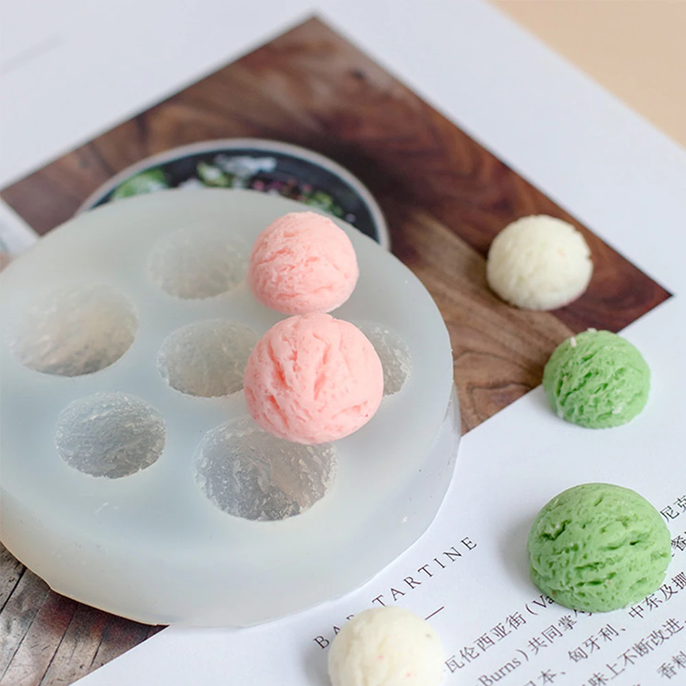 

Mini Ice Cream Ball Silicone Mold Cake Decoration Accessories Pastry Tools Candle Soap Mold DIY Fondant Chocolate Biscuit Baking