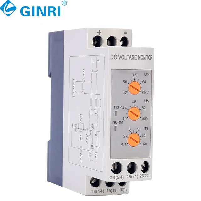 DC12V 24V 36V 48V أكثر من تحت الجهد حماية الجهد رصد التتابع