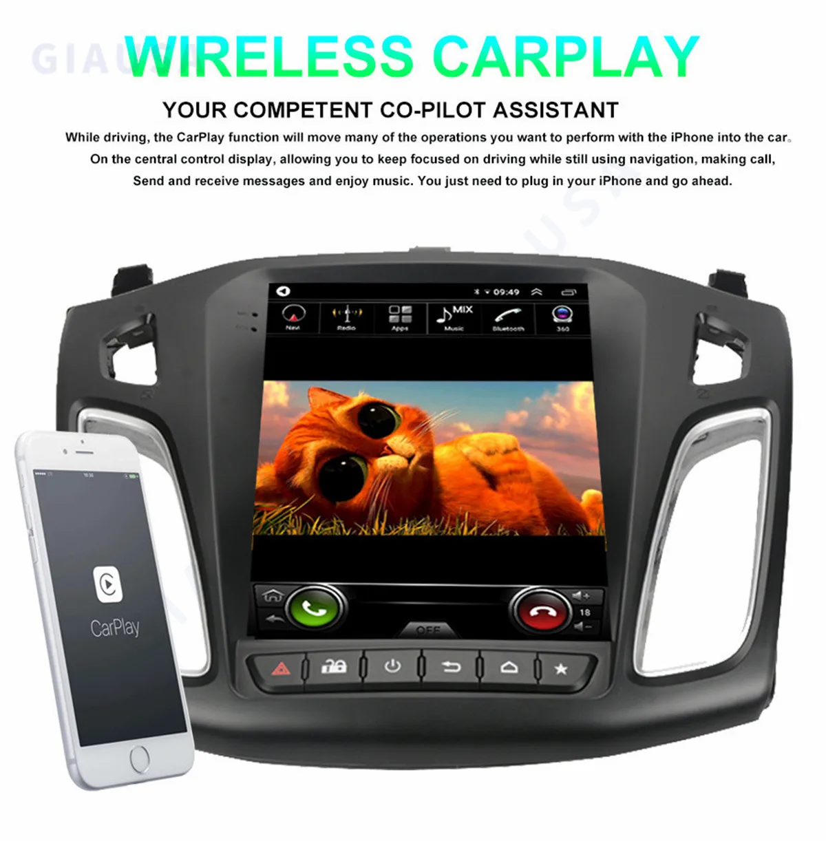 

Car Radio Multimedia android 12 Player For Ford Focus 3 Mk3 2012 -2019 For Tesla Style Screen Navigation 2 din GPS 2din Video 4G