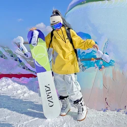 Chaqueta de esquí para hombre y mujer, pantalones cálidos de invierno a prueba de viento, impermeables, para deportes al aire libre, Snowboard, abrigo de esquí