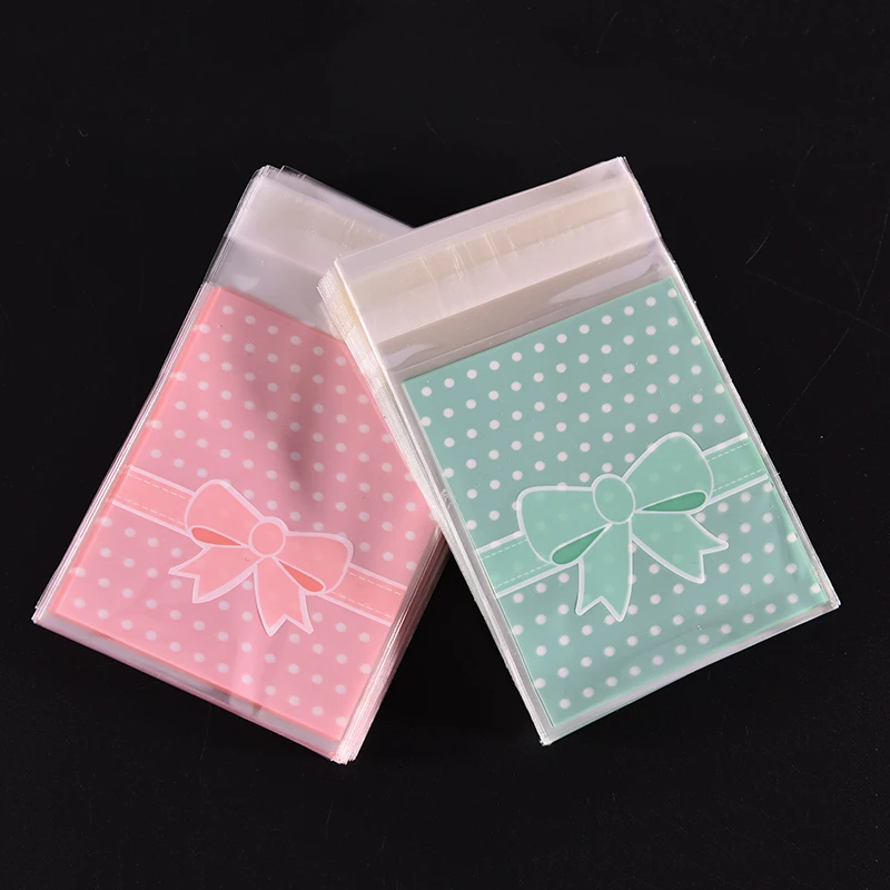 

100pcs Bowknot Packaging BagCookie Bags Snack BagsBaking BagsSelf-Adhesive BagsBaking Bags Packing Party Supplies