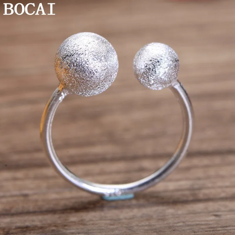 

Новое кольцо BOCAI из стерлингового серебра S925, простое и элегантное, круглой формы, с матовой поверхностью, гладкое, открытое.