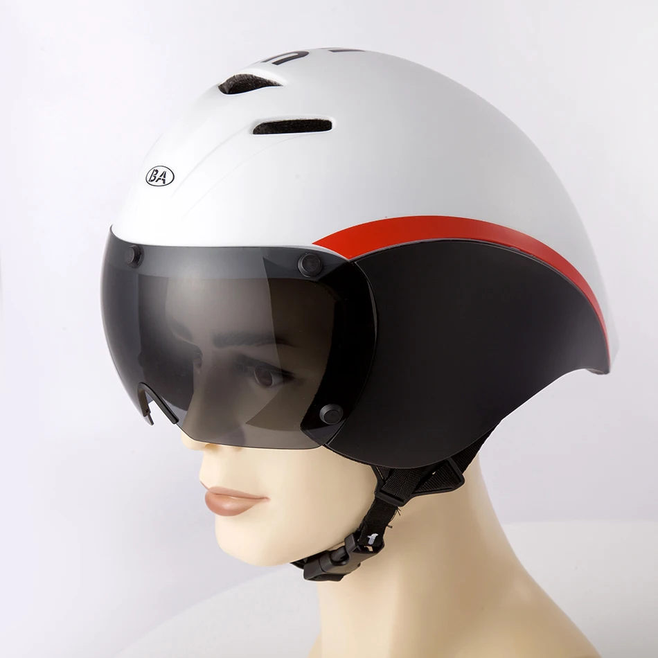 Aero Goggles Bicycle Helmet TT Triathlon Road Bike Helmets Timetrial Racing Riding Helmet With Lens Bicycle Equipment