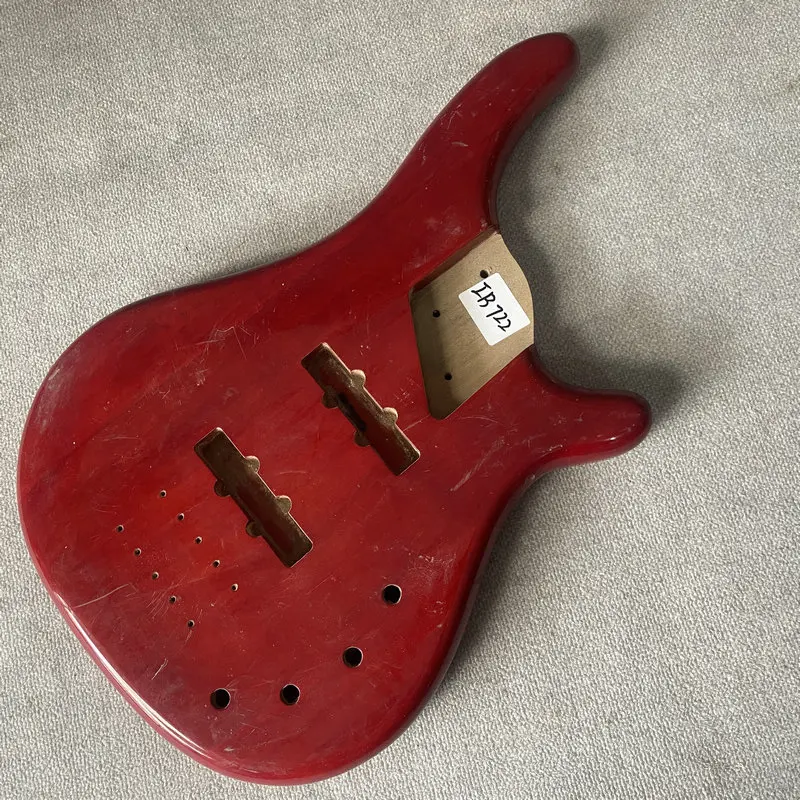 IB722 Red Color Solid Wood 5 Strings Electric Guitar Bass Body Active JB Pickups Right Hand  Replace Parts Paints scratch DIY