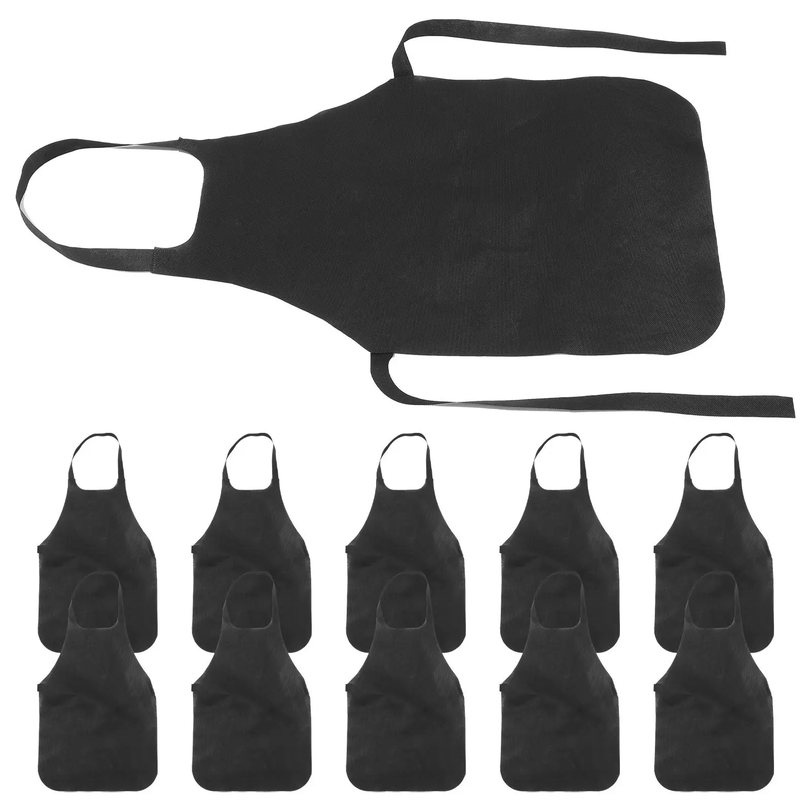 

11 Pcs Disposable Aprons Apron Disposable Non-woven Thickened Adults Black Cloak Workshop Clothing Cooking Paint