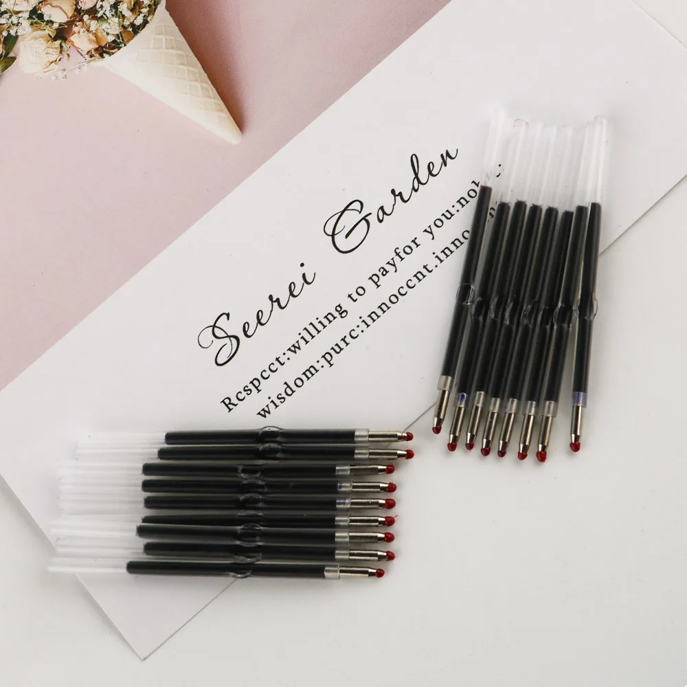 

200Pcs 62mm Longth Beaded Ballpoint Pen Refills Bead Refill Black Blue Red Ink For Beadable Pen Writing School Office Supplie