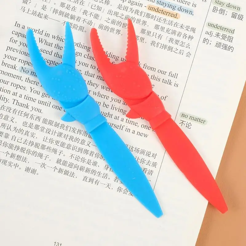 Silicone Book Markers Crab Claw Bookmark Funny Bookmark Creative Bookmark Book Accessories For Women Men Kids Teachers Readers