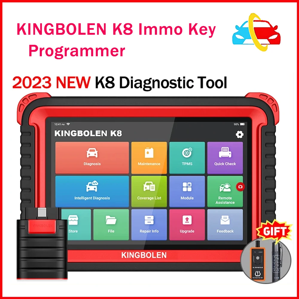 

KINGBOLEN K8 Car Diagnostic Tools All System OBD2 Scanner Bi-Directional 28 Reset ECU Coding Active For FCA Test 2 Years Free