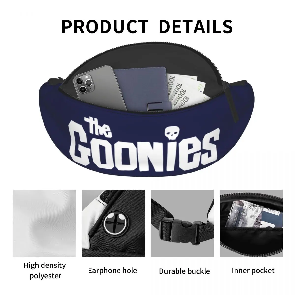 Casual Vintage Film The Goonies Fanny Pack Voor Running Vrouwen Mannen Crossbody Heuptas Telefoon Geld Zakje