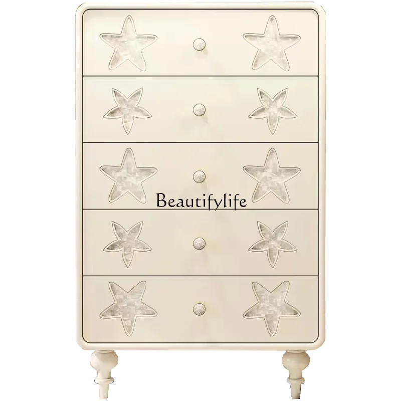 

Antique Chest of Drawers Vintage Solid Wood Chest of Drawers Cream Style Drawer Bedroom Lobby Locker