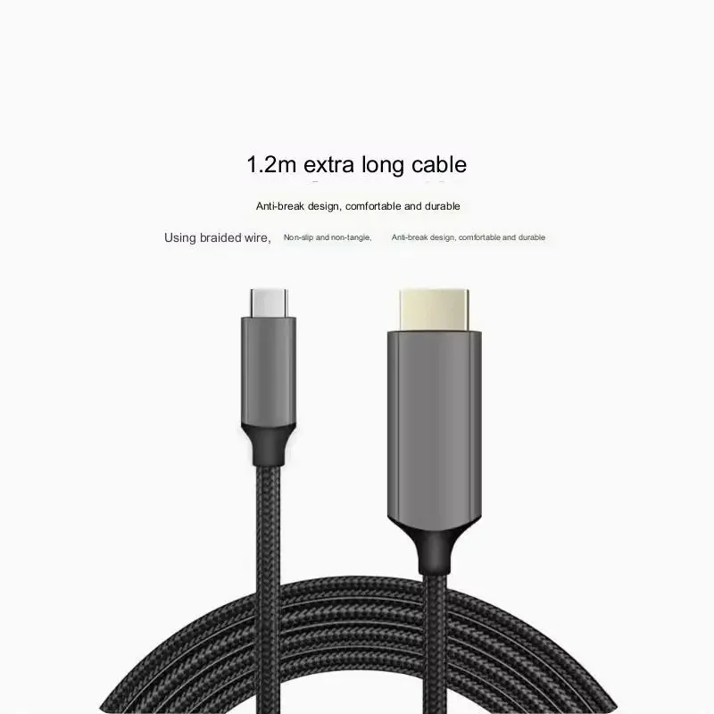 XREAL HDMI To C 1.2M High-definition Video Conversion Cable Supports DP HDMI Equipment Universal Easy To Connect To Large screen