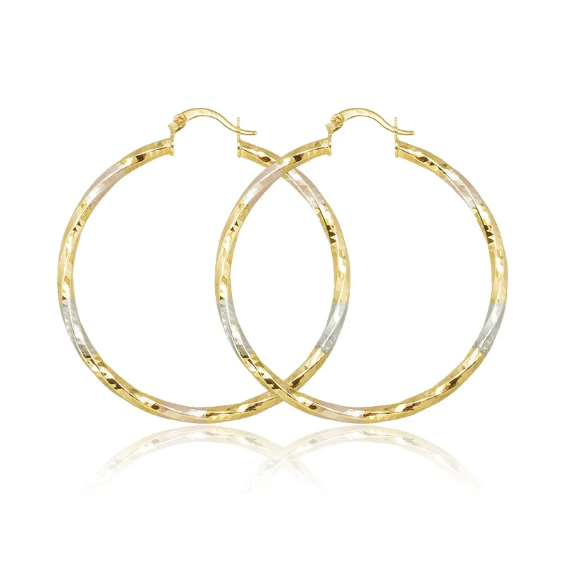 

Vintage Trendy 18K Gold Plated Copper Hoop Round Earrings Eardrop Women Fashion Accessories Wedding Party Birthday Gift