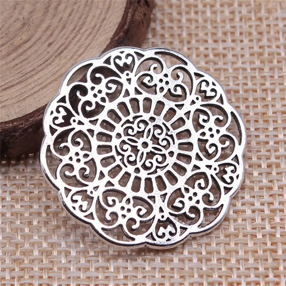 5pcs/lot Hollow Flower Pattern Charms For Jewelry Making Car Pendant