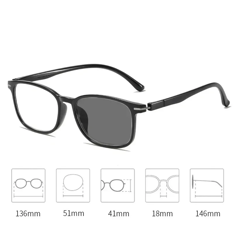 High Definition Outdoor Color Changing Presbyopia Glasses Ultralight Women Men Finished Reading Eyewears Photochromic Sunglasses