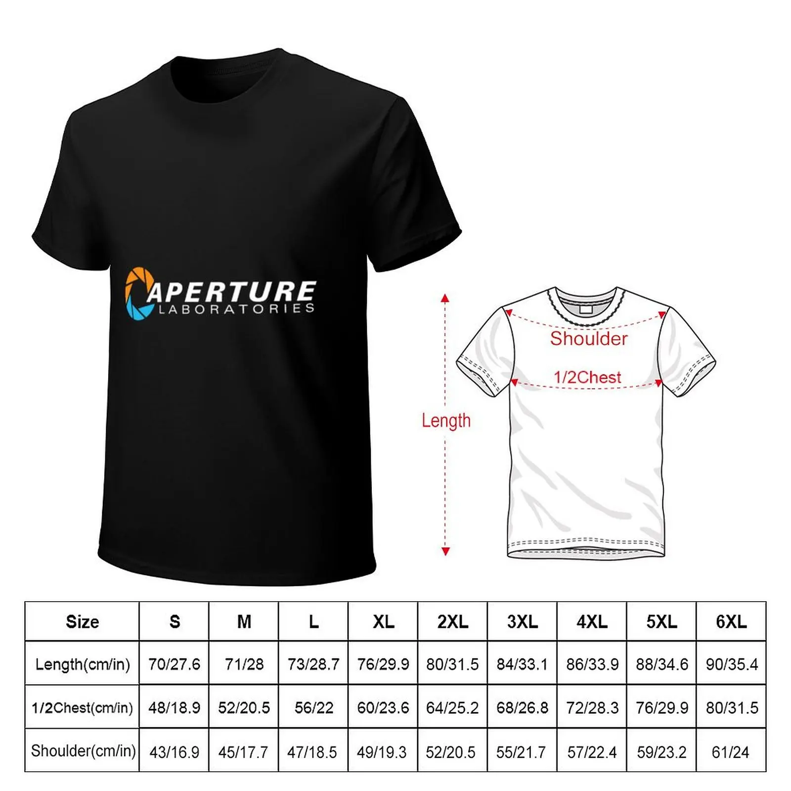 Portal Aperture Science Laboratories T-Shirt Large Size Soft Cotton T-Shirt
