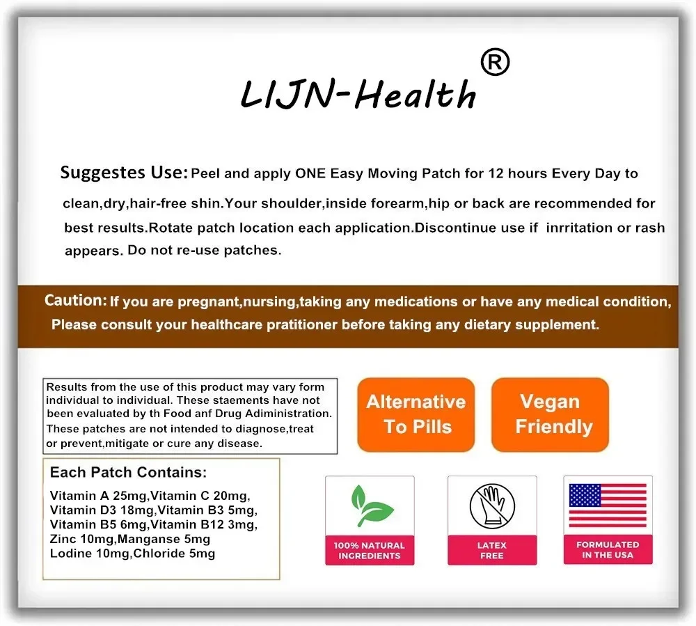 Patches Transdermicos Multivitamin Plus - 30 Patches Fornecimento de um mês