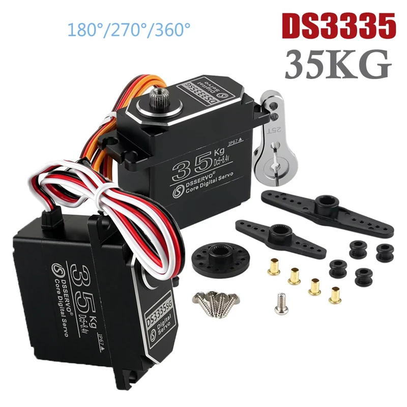 35Kg All Metal DS3335 Digital Servo Metal Gear Motor 180/270/360 Degree IP67 Servos DIY Toys Parts for RC Robot Car Model