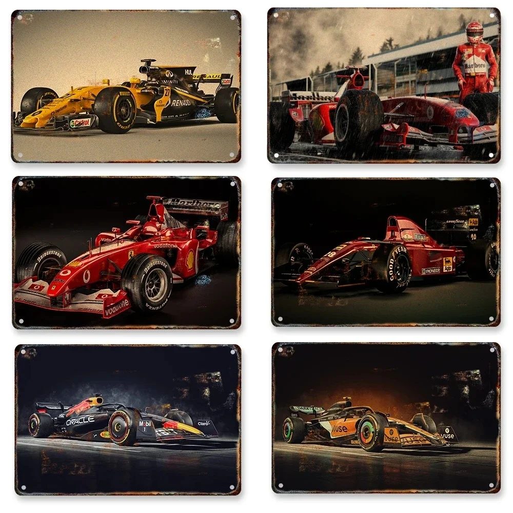 Vintage F1 Racing Placa De Decoração, Sinal De Alumínio De Metal, Auto Garagem, Clube Pôsteres Decorativos, Modern Home Wall Art Decoração