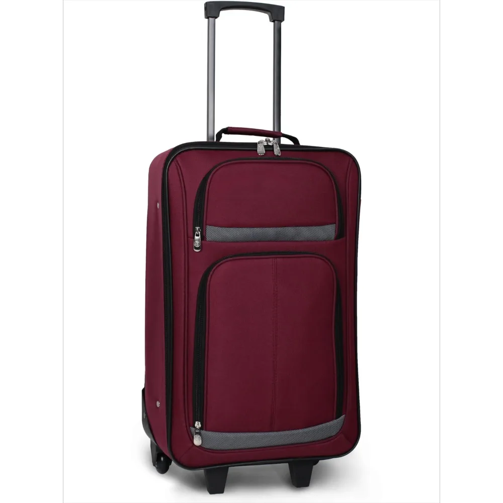 Set di valvole per bagagli a 2 ruote da 5 pezzi, valigie espandibili Softside, set di valigie da viaggio leggere e morbide con ruote