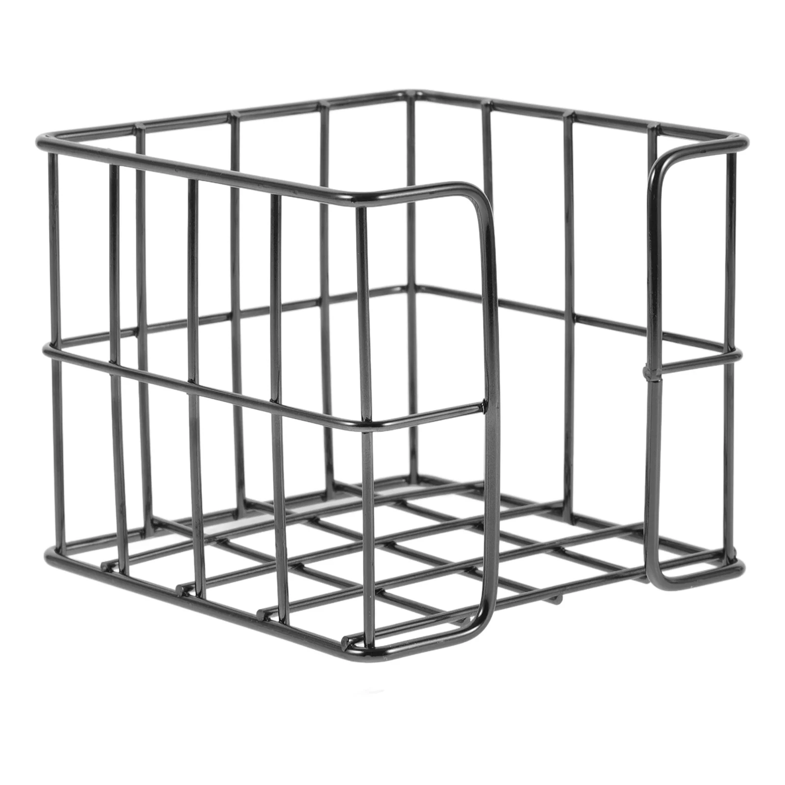 

Metal Memo Pad Holder Note Box Basket Black Wire Small Office Supplies Organizer Desk Decor Rectangle Iron Storage