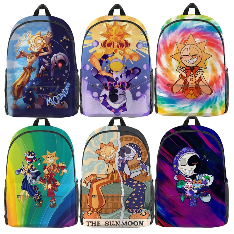 Fnaf Sundrop Moondrop School Bags Cartoon Security Breach Sunrise BOSS Backpack For Girls Boys Children School Mochila Escolar