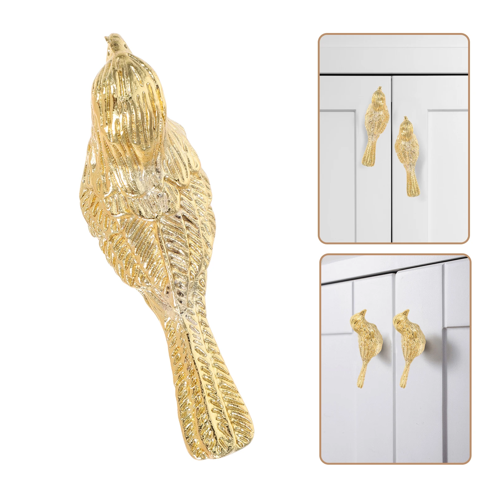 

Gold Cabinet Handles Brass Bird Shape Drawer Pulls Durable Zinc Alloy Easy Installation Multiple Color Options Decorative