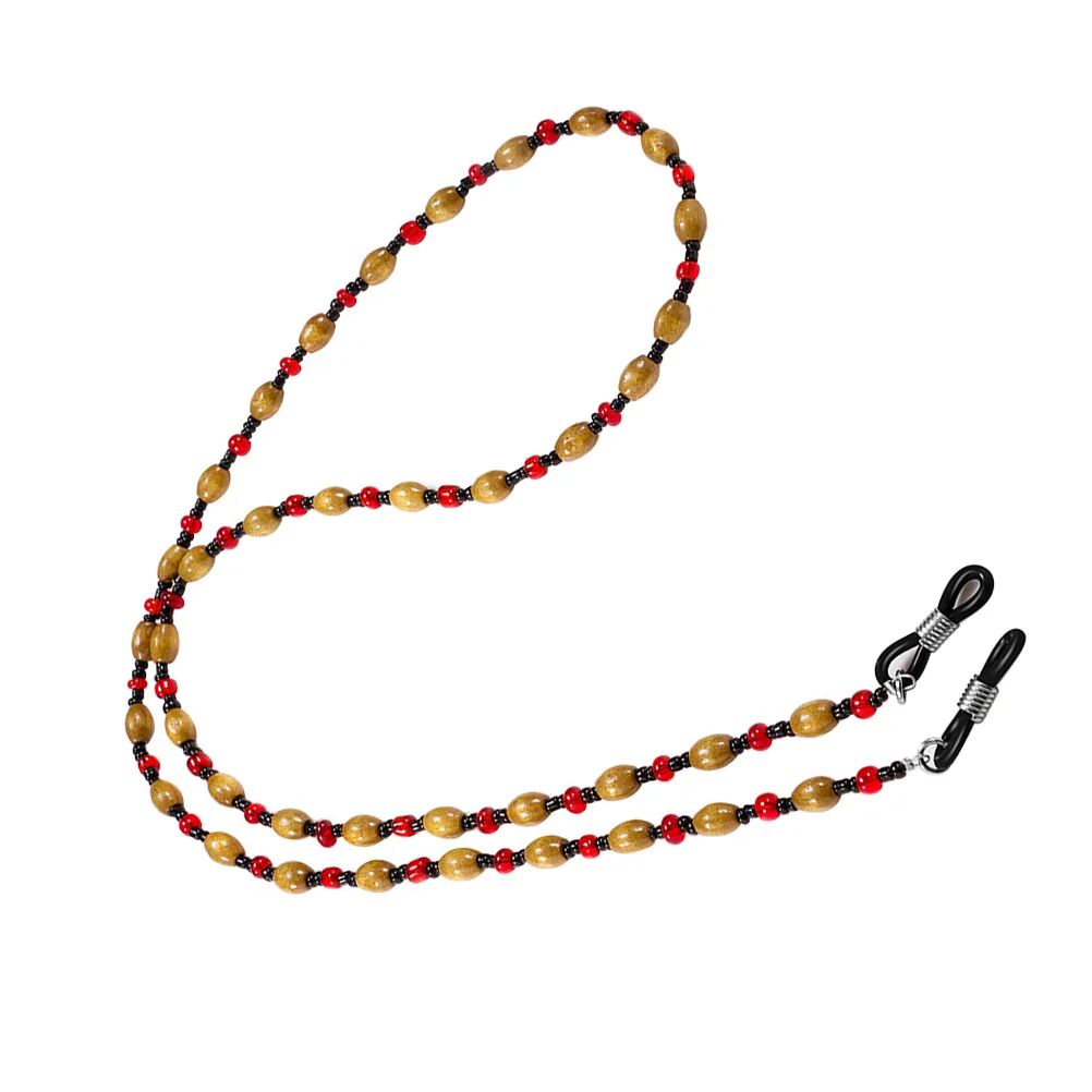 

1Pcs Eyeglasses Strap Wooden Beaded Vintage Design Glasses Holder Eyewear Safety Chain Prevent Fall for Reading Sunglasses
