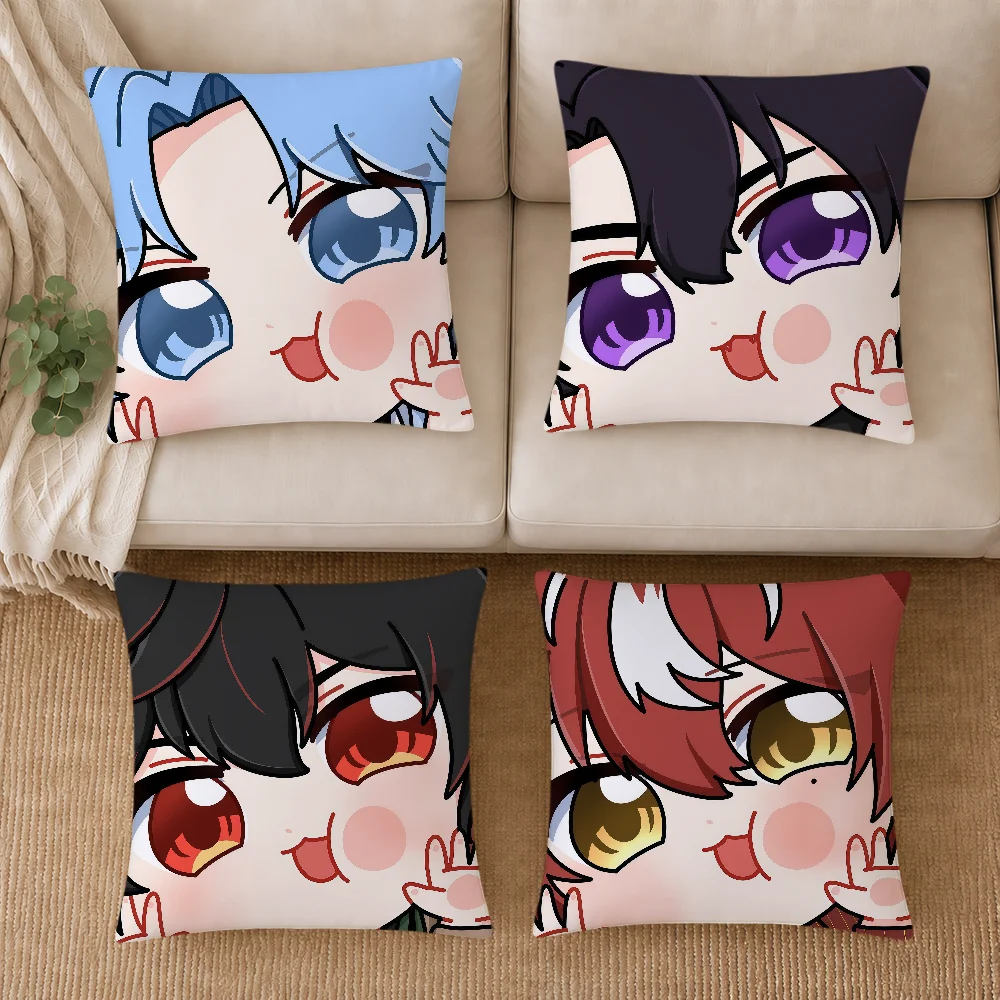 Cute S-SOL.4CE G-Gingitsune Gehenna Harris Caine Chibi Soft Pillowcase Sofa Home Living Room Decor Bed Hogar Pillowcover Gift