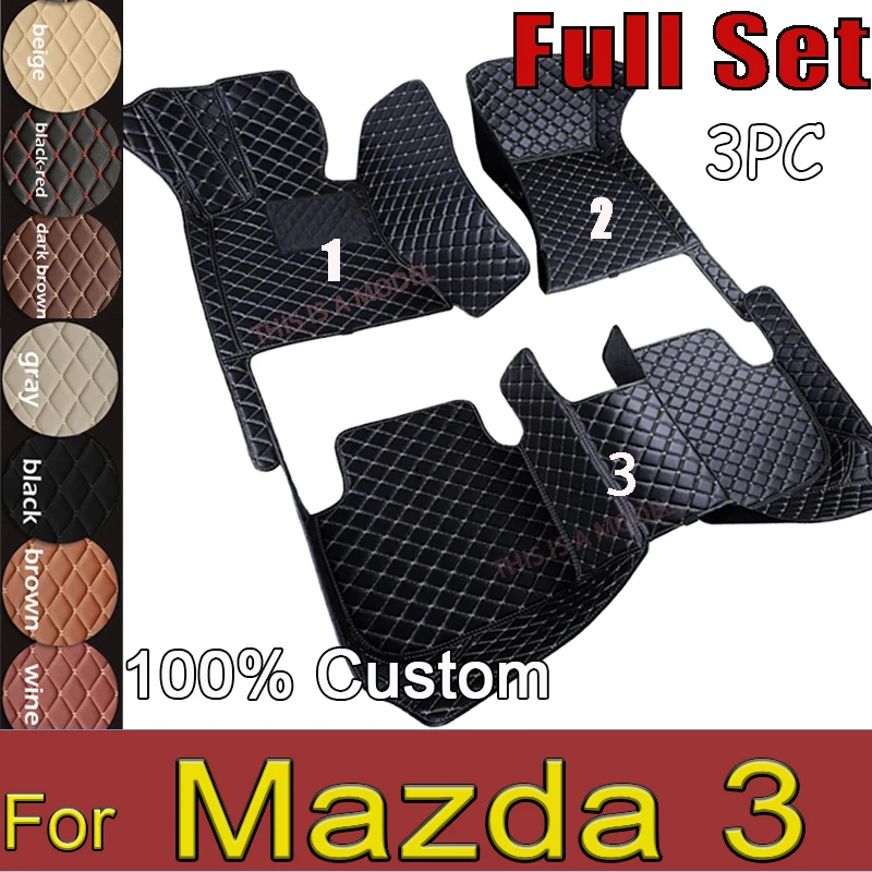 

Car Floor Mats For Mazda3 Mazda 3 BK 2004~2009 Auto Rugs Durable Waterproof Carpet Luxury Leather Mat Full Set Car Accessories