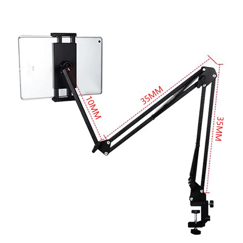 Desktop Metal Tablet Stand Arm Adjustable Stand Bed Desktop Lazy Bracket for iPad Tablet Smartphone Holder Mount