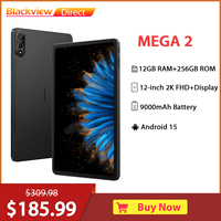 Blackview MEGA 2 Tablet PC, Android 15, 12'' 2K FHD+ Display 36GB(12+24)RAM 256GB ROM, 9000mAh 16MP AI Main Camera 4G Tablets